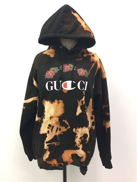 black and red gucci sweatshirt|Gucci distressed hoodie.